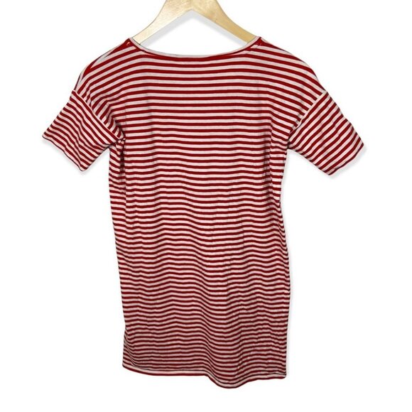 Everlane The Cotton Striped Tee Dress Red White Size XXS Round Neck Casual Mini - Picture 5 of 9